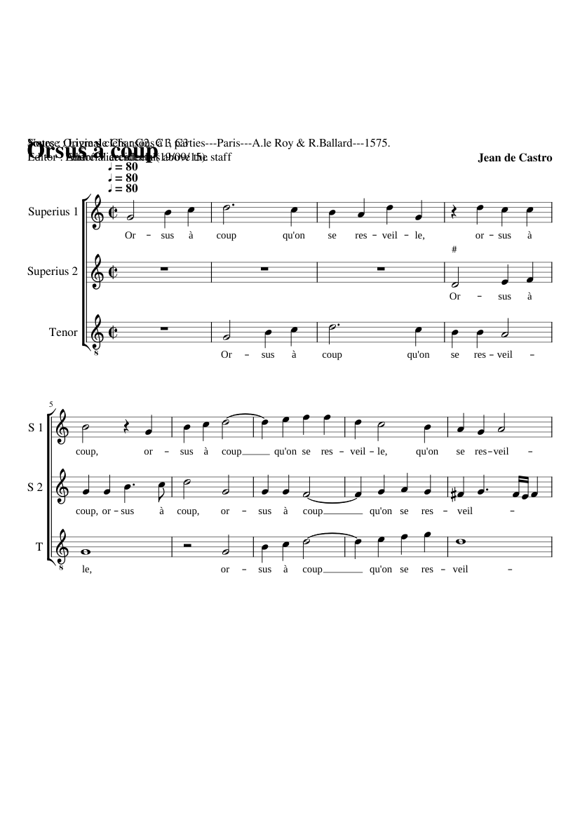 Orsus à coup qu'on se resveille