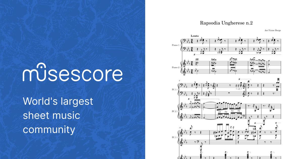 Hungarian Rhapsody No.2, S.244/2 – Franz Liszt Hungarian Rhapsody a la Victor  Borge Sheet music for Piano (Piano Four Hand) | Musescore.com