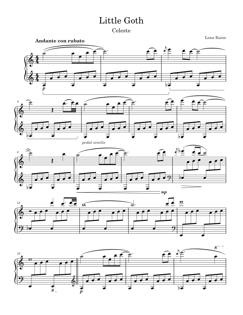 Little Goth — Lena Raine Sheet music for Piano (Solo) | Musescore.com