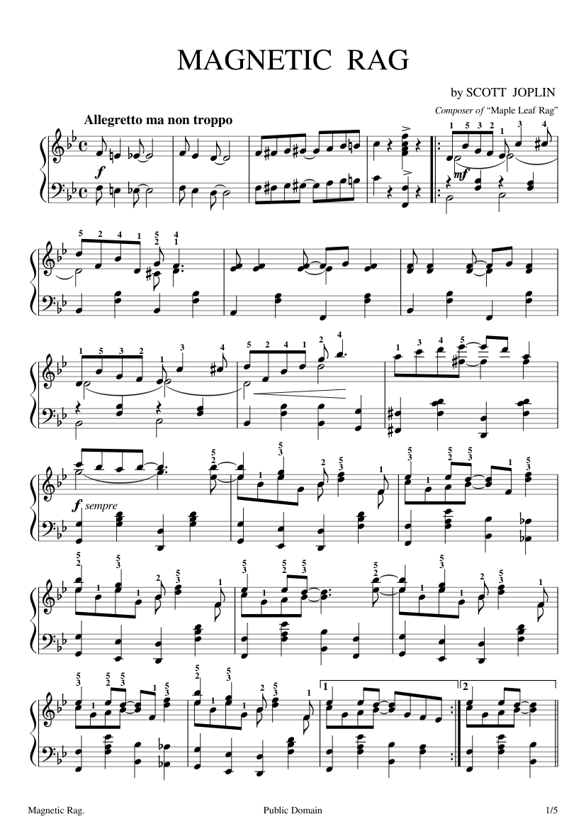 ragtime sheet music