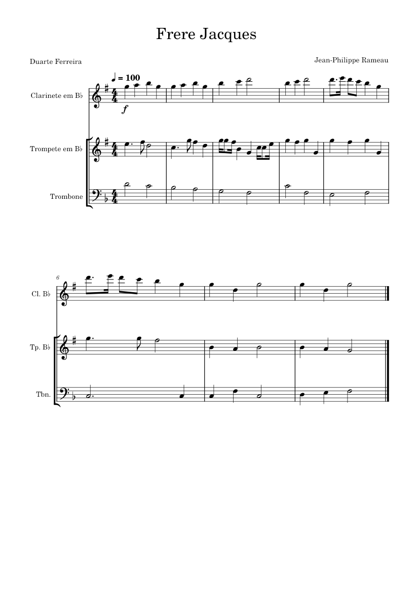 Frere jacques – Duarte Ferreira Frere Jacques Sheet music for Trombone ...