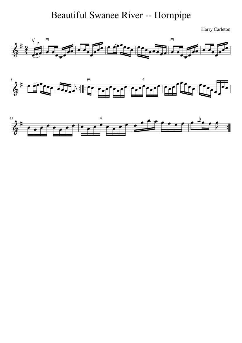 Beautiful Swanee River -- Hornpipe