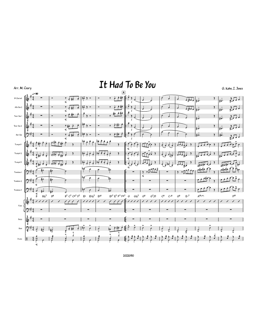 It Had To Be You – Isham Jones Sheet music for Piano, Trombone ...