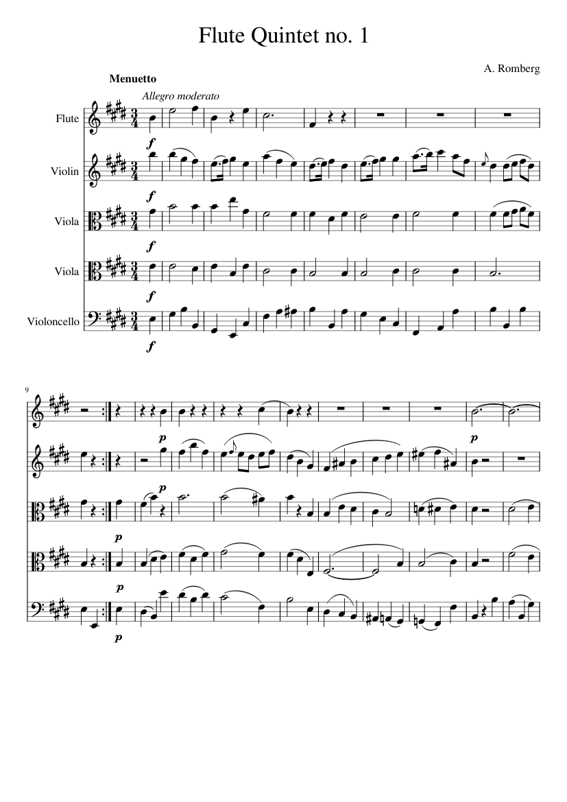 Flute quintet No 1 op 41