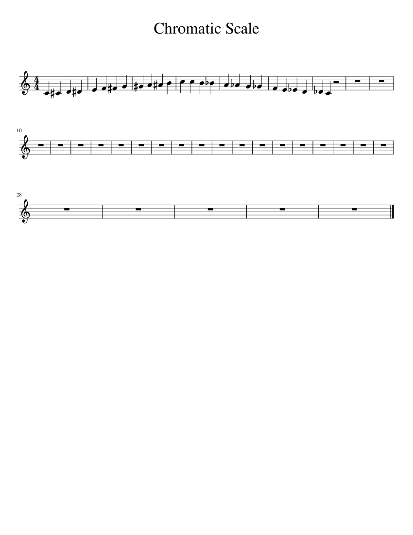 Chromatic Scale Sheet Music for Saxophone alto (Solo) | MuseScore.com