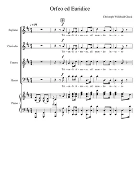 Free Orfeo Ed Euridice, Wq.30 by Christoph Willibald Gluck sheet music