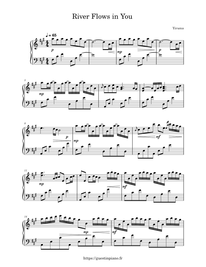 River Flows in You - Yiruma - piano tutorial