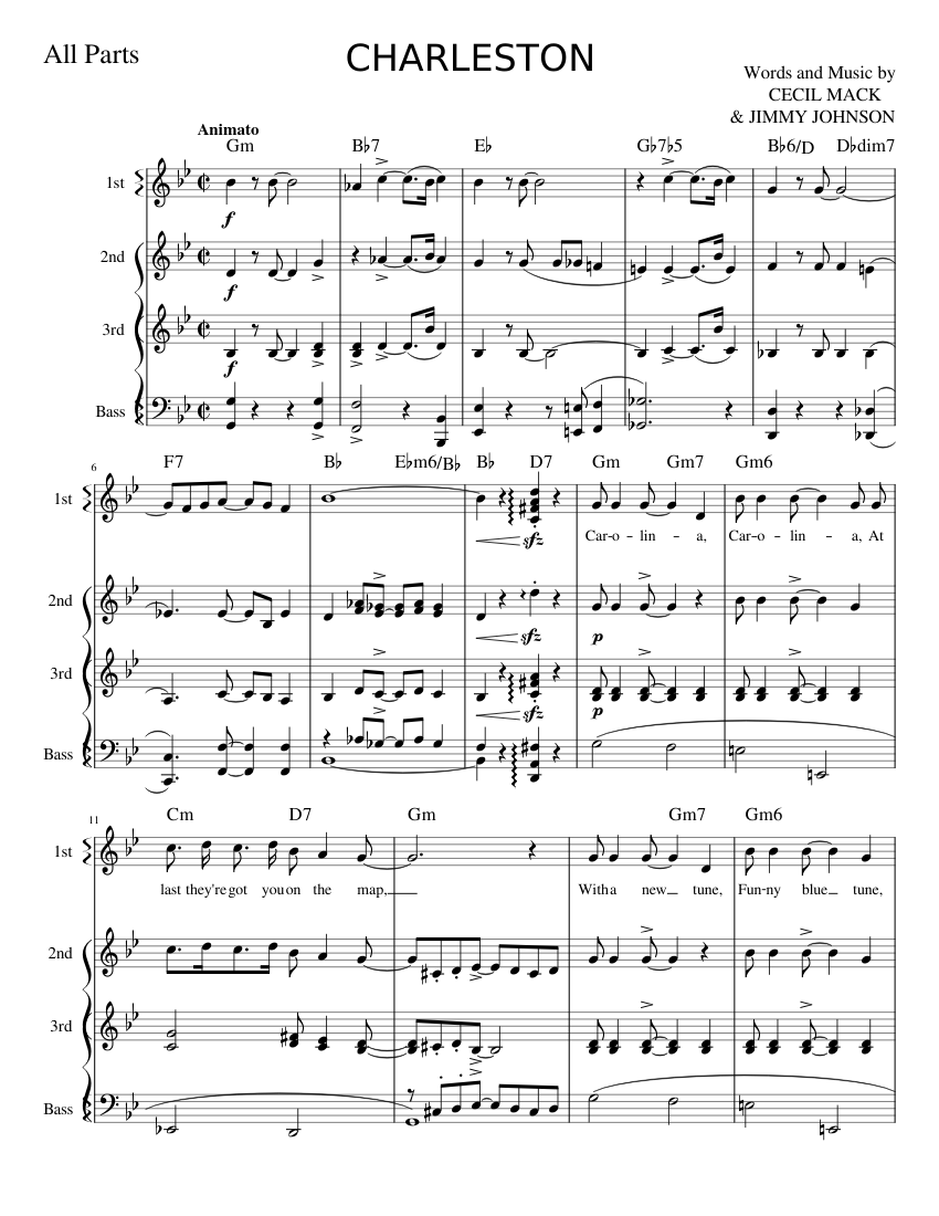 The Charleston Sheet music for Accordion (Piano Quartet) | Musescore.com