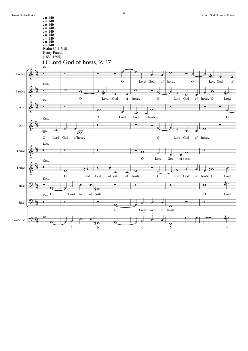 O Lord God of hosts Z 37