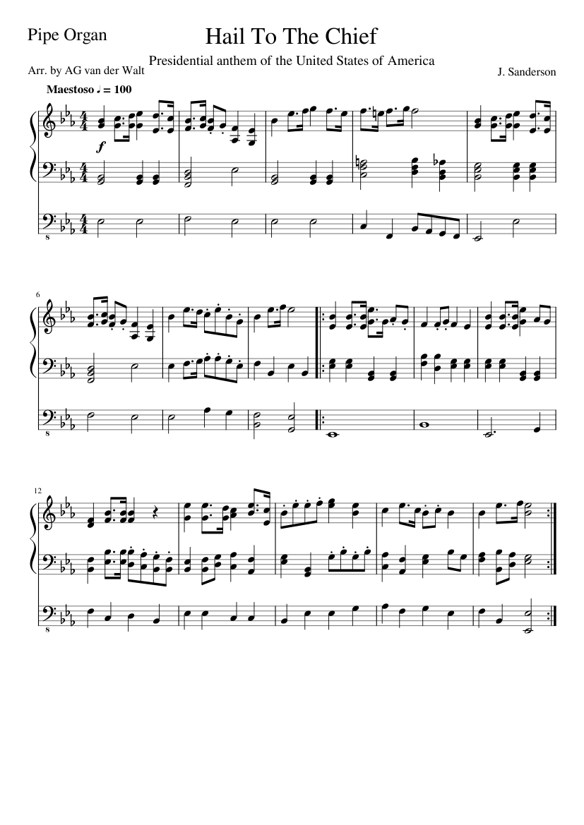 hail-to-the-chief-sheet-music-for-organ-solo-musescore