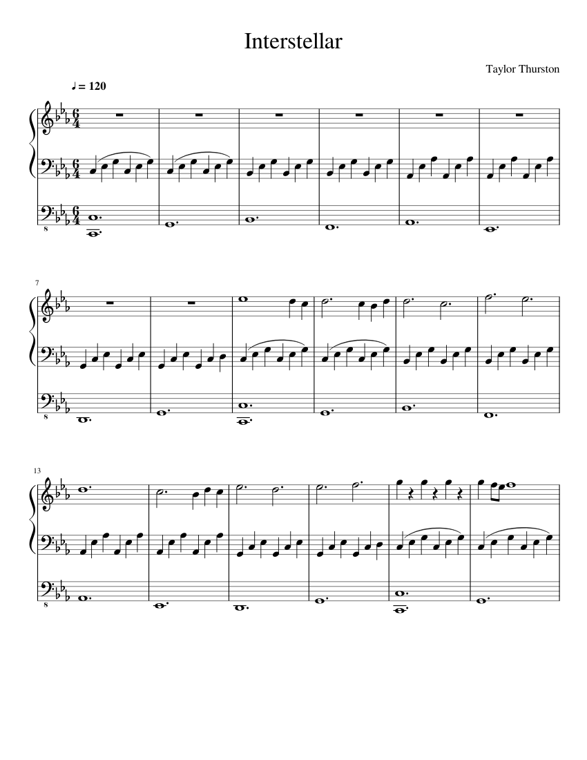 Interstellar Sheet music for Organ (Solo) | Musescore.com