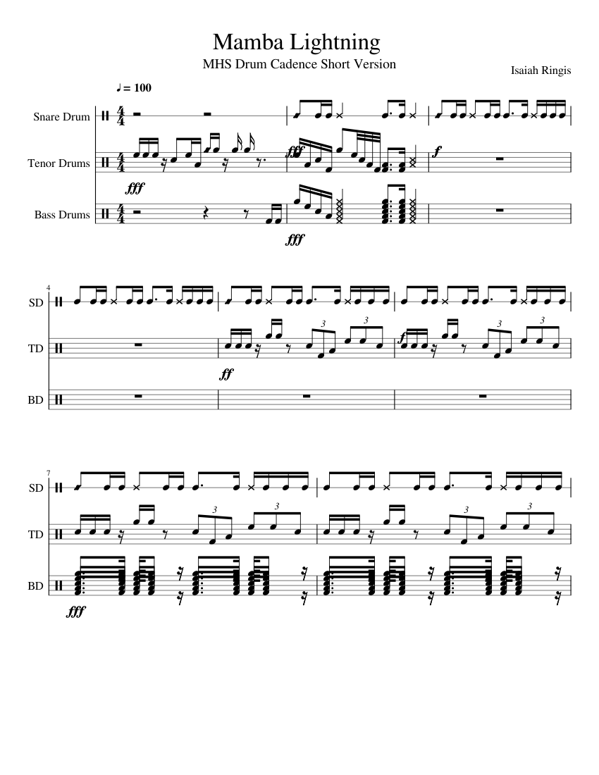 Mamba Lightning Drum Cadence (Short Version)