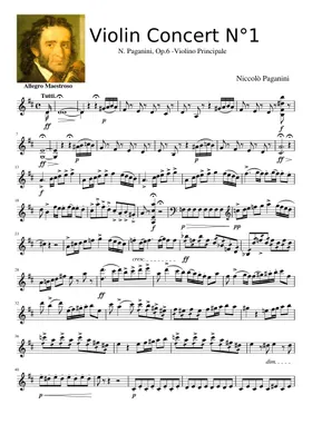 Free Violin Concerto No.1, Op.6 by Niccolò Paganini sheet music | Download  PDF or print on Musescore.com