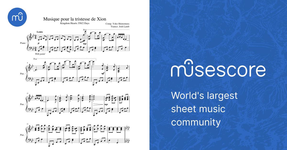 Musique pour la tristesse de Xion Sheet music for Piano (Solo) |  Musescore.com
