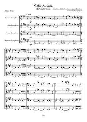 Free Matte Kudasai by King Crimson sheet music | Download PDF or print on  Musescore.com