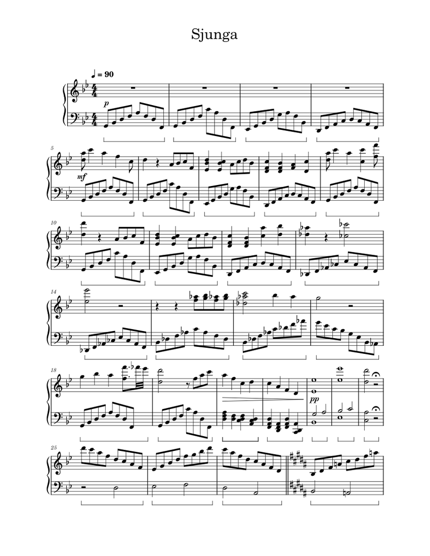Sjunga Sjunga Sheet music for Piano (Solo) | Musescore.com