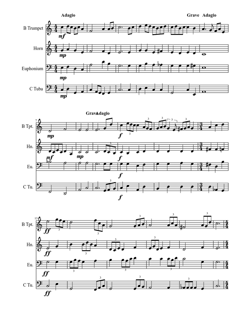 Music Theory Minuet Sheet music for Tuba (Solo) | Download and print in ...