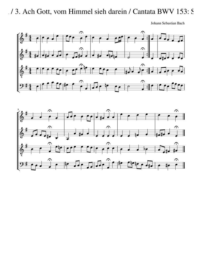 Johann Sebastian Bach Ach Gott, vom Himmel sieh darein / 3. Ach Gott
