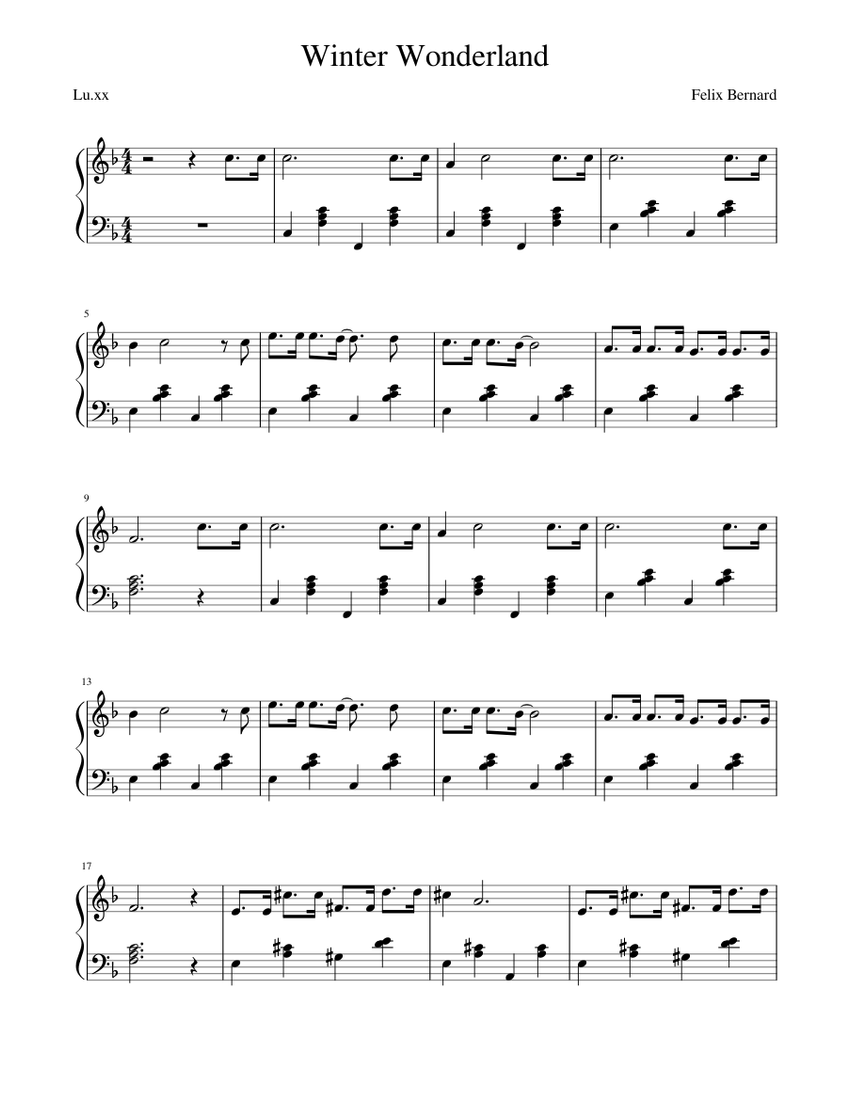 Winter Wonderland Sheet music for Piano (Solo) | Musescore.com
