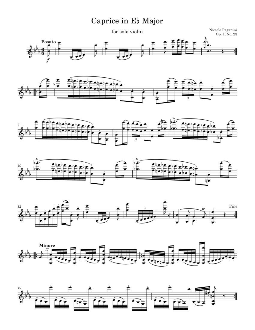 24 Caprices for Solo Violin Op.1