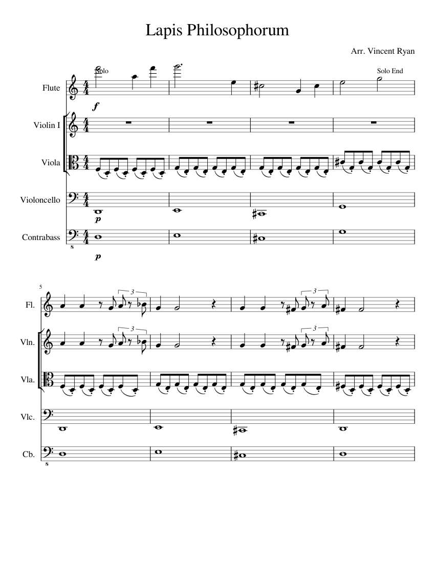 Lapis Philosophorum String Arr 5 4 Sheet Music For Flute Viola Woodwinds Other Mixed Trio Musescore Com