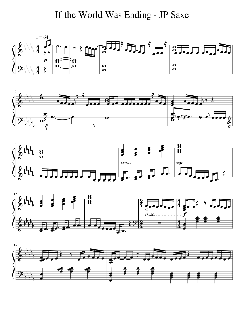 If the World Was Ending Sheet music for Piano (Solo) | Musescore.com