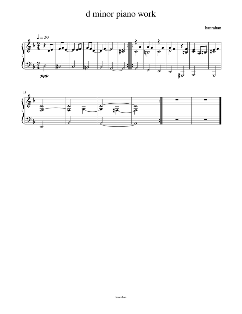 d_minor_piano_work Sheet music for Piano (Solo) Easy | Musescore.com