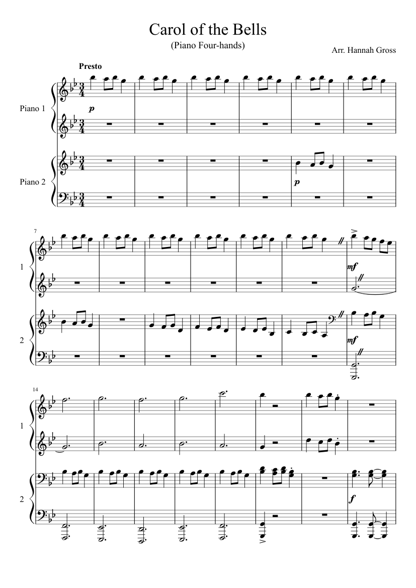 Carol of the bells piano. Песня Carol of the Bells на пианино цифры.