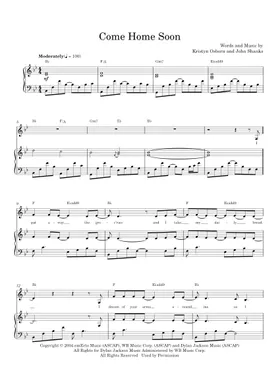 SHeDAISY Come Home Soon Sheet Music in Bb Major - Download & Print - SKU:  MN0048808