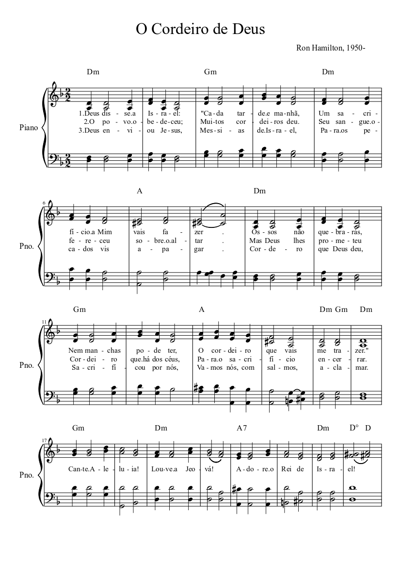 O Cordeiro de Deus Sheet music for Piano (Solo) Easy | Musescore.com