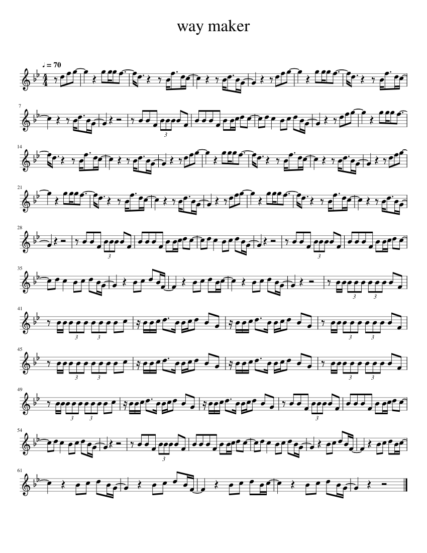way maker Sheet music for Piano (Solo) | Musescore.com