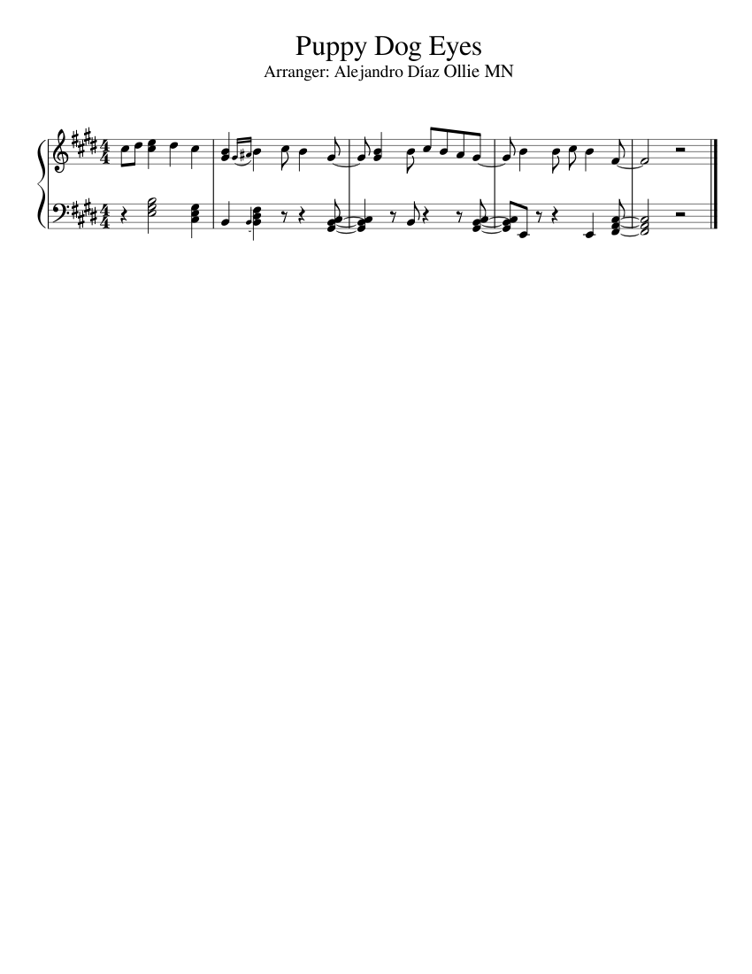 Puppy Dog Eyes Sheet music for Piano (Solo) | Musescore.com