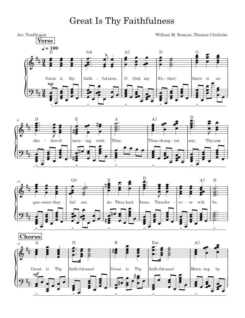 Great Is Thy Faithfulness – William M. Runyan Sheet music for Piano (Solo) | Musescore.com
