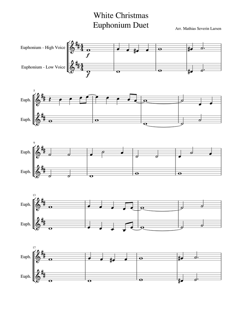 White Christmas - Euphonium Duet Sheet music for Euphonium (Brass Duet ...