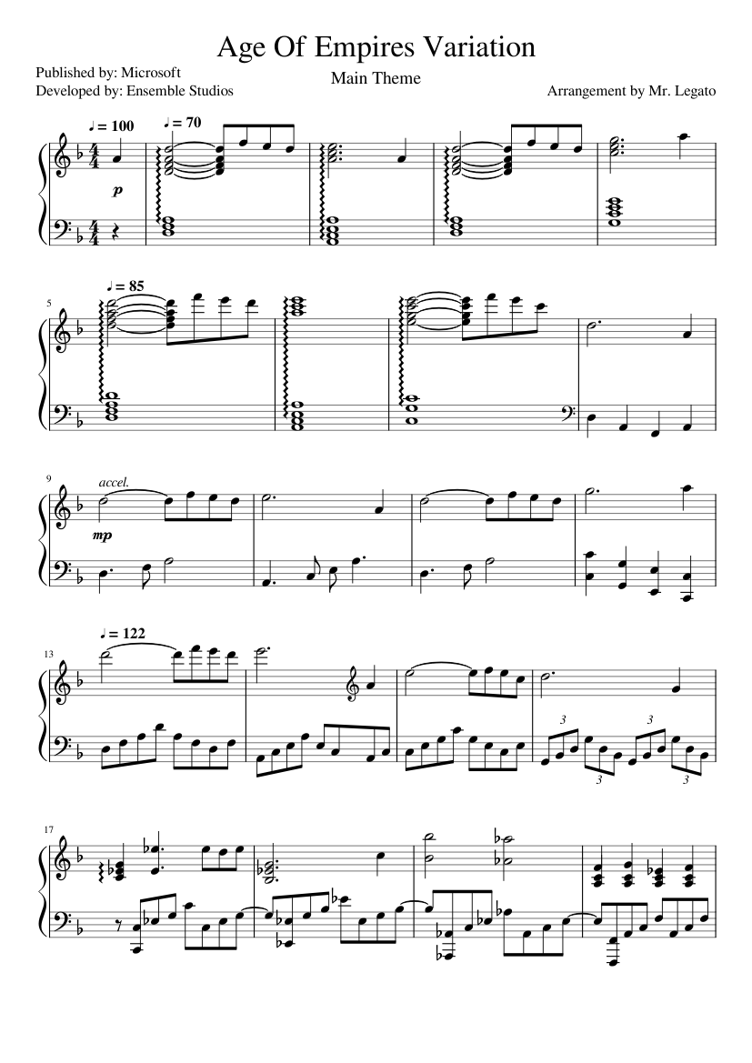 Age Of Empires Variation Sheet music for Piano (Solo) | Musescore.com