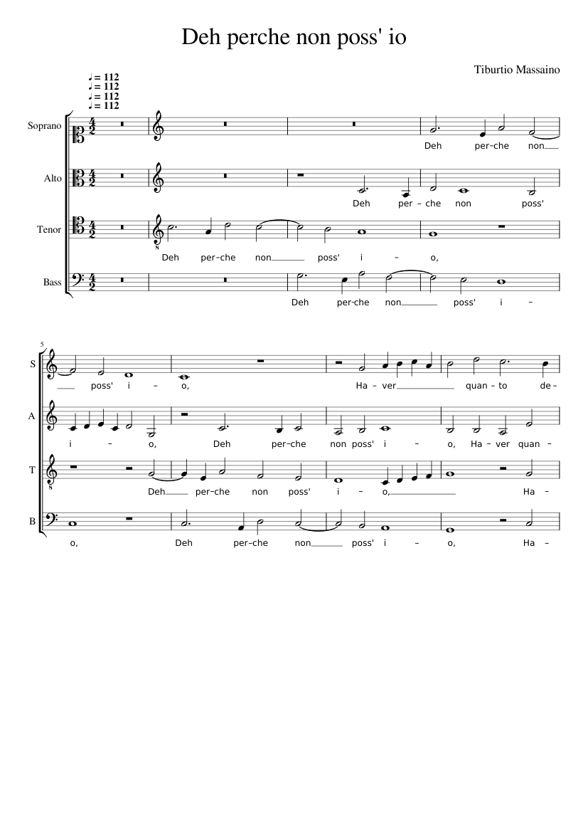 Deh perche non poss' io