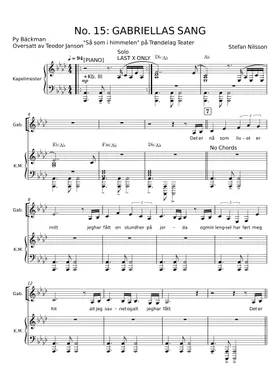 Free Gabriellas Sang by Py Bäckman sheet music | Download PDF or print on  Musescore.com