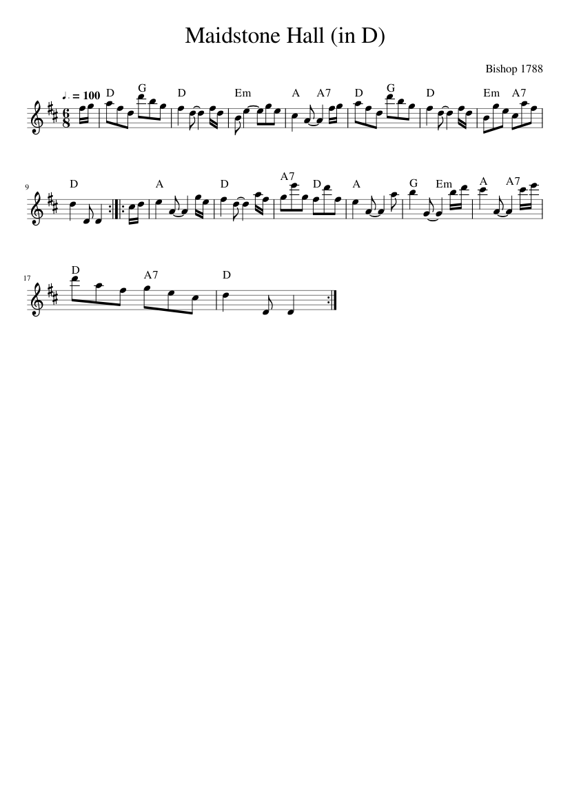 Maidstone Hall (in D)