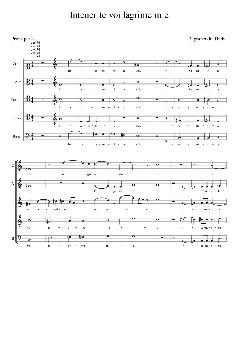 Intenerite voi lagrime mie