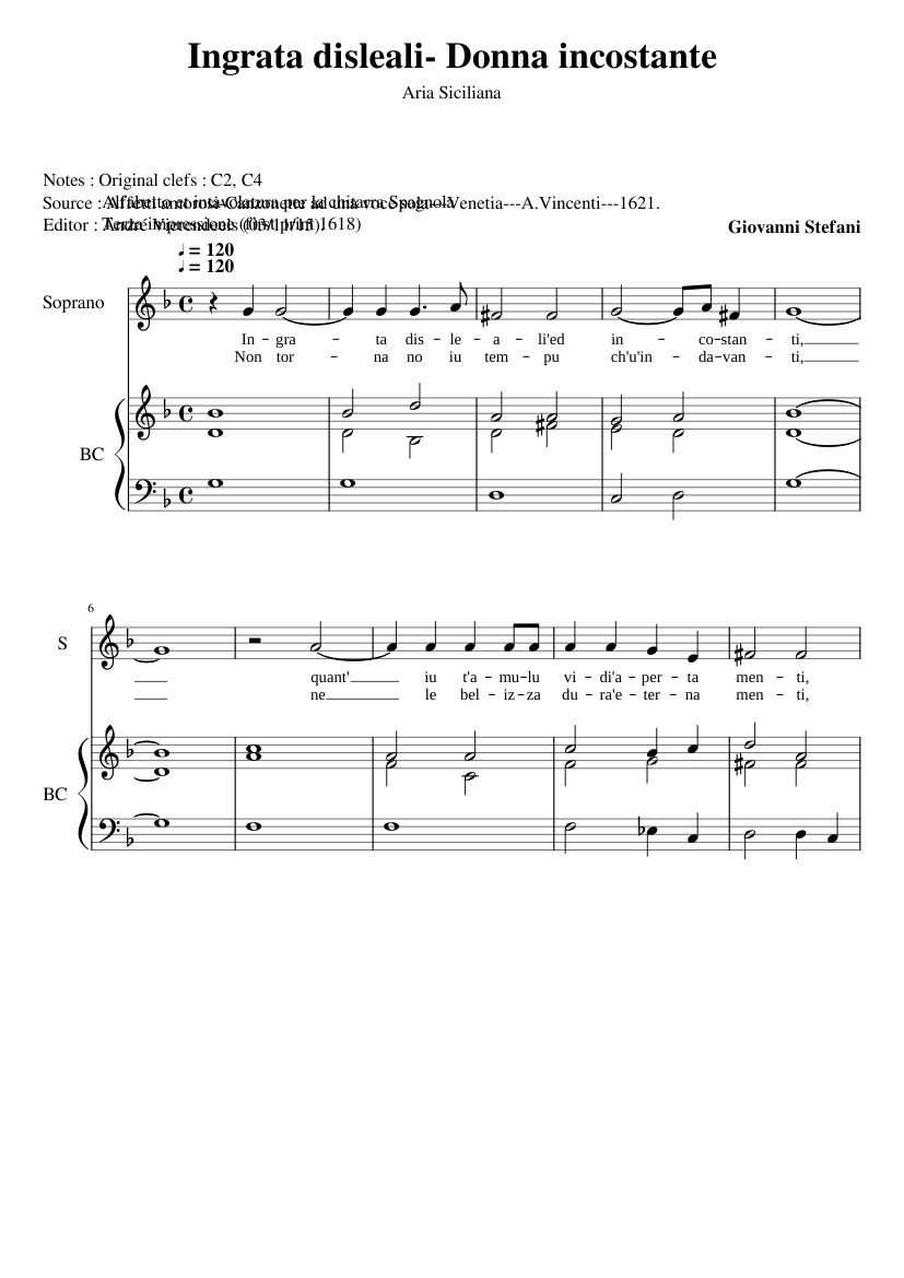 Ingrata disleali - Donna inconstante