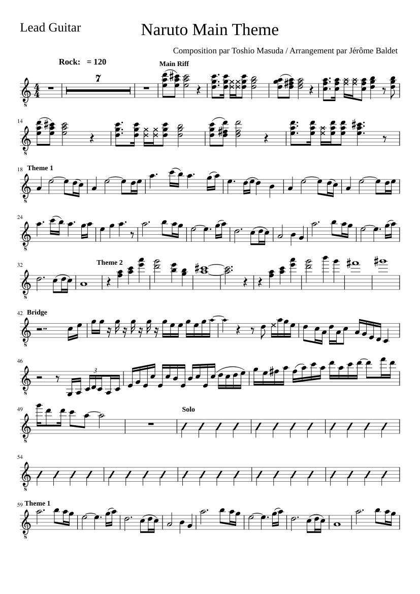 Play Yukimaru Theme (Naruto) Music Sheet