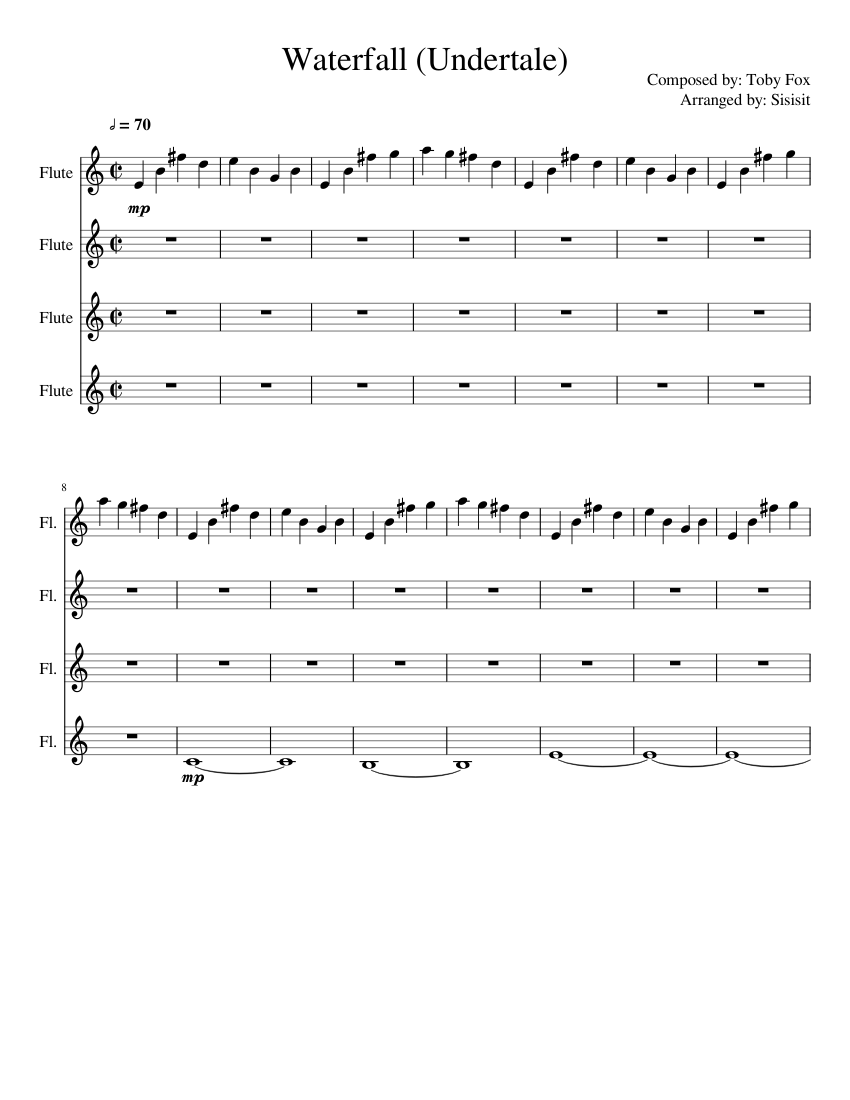 Download and print in PDF or MIDI free sheet music for Waterfall by Toby Fo...
