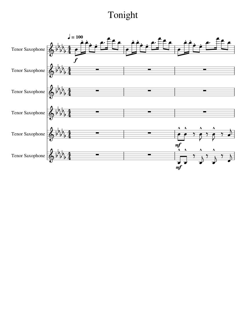 Thrift Shop Sheet music for Saxophone tenor (Woodwind Ensemble