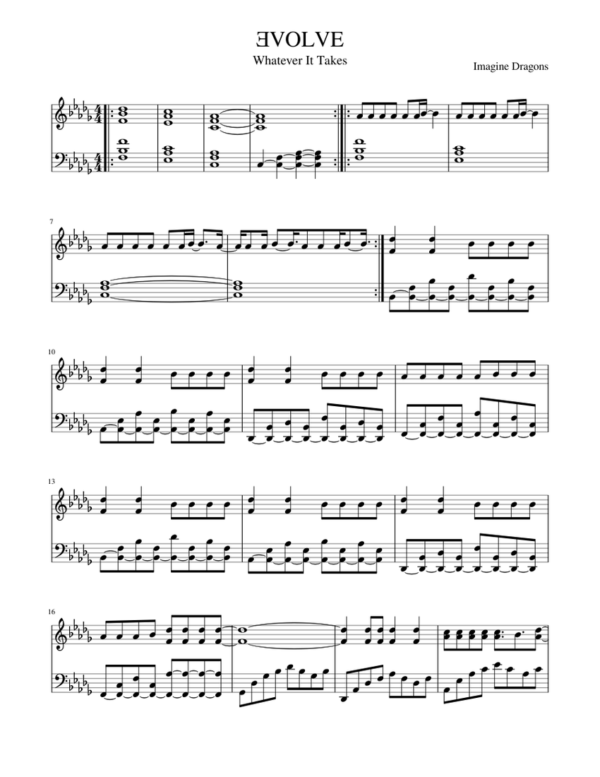 Whatever it takes Sheet music for Piano (Solo) | Musescore.com