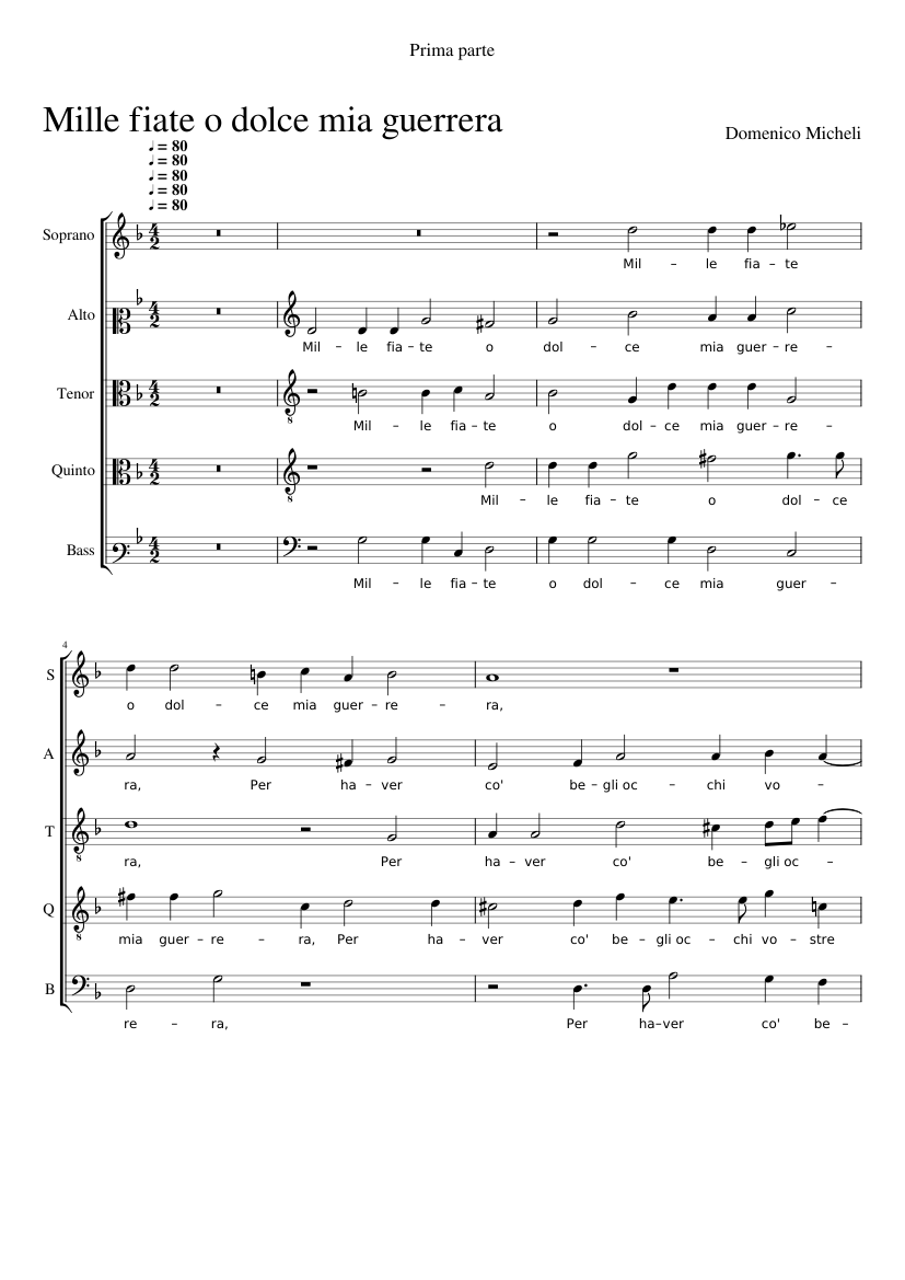 Mille fiate o dolce mia guerrera