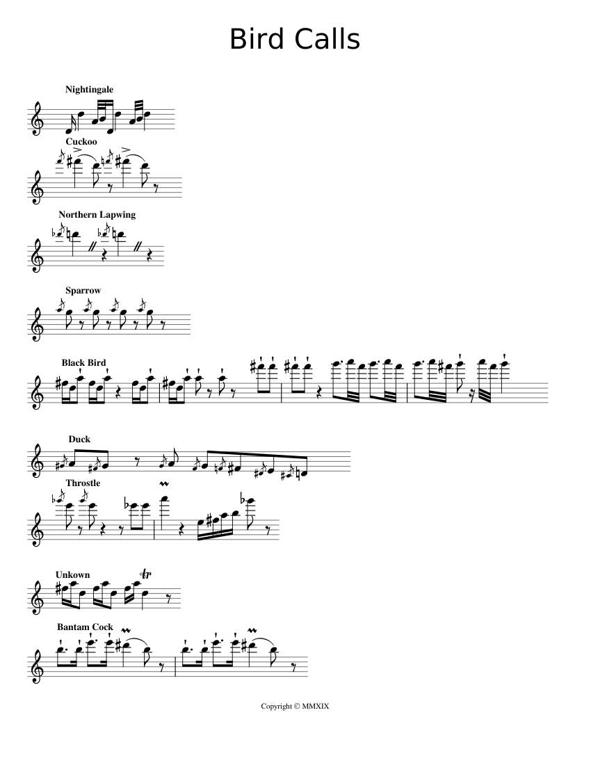 Bird Calls Sheet music for Flute (Solo) | Musescore.com