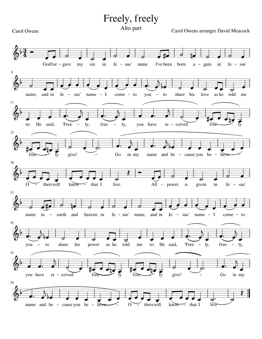 God Forgave My Sin Sheet Music For Piano Solo Download And Print In Pdf Or Midi Free Sheet Music With Lyrics Musescore Com