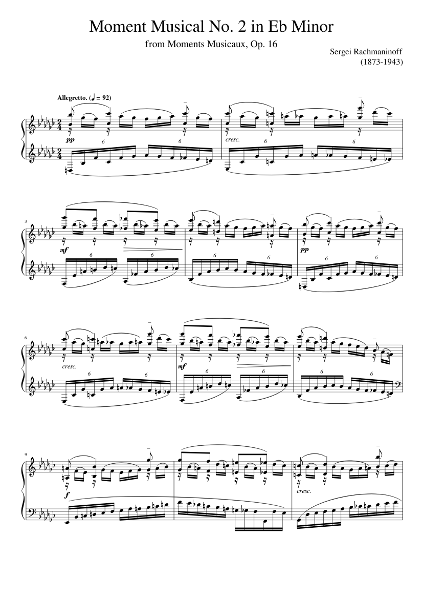 Moments Musicaux Op.16