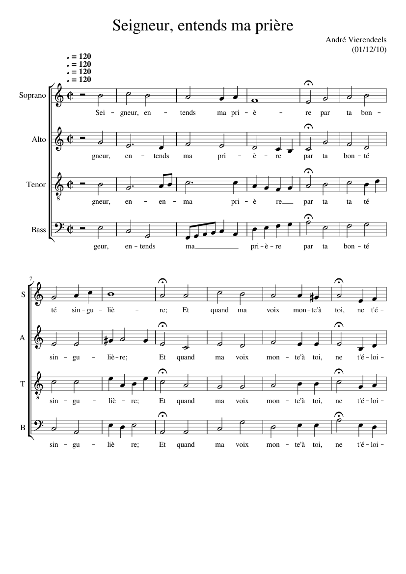 Seigneur entends ma prière