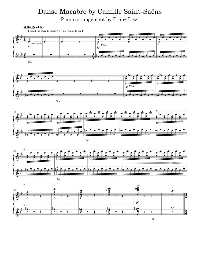 Danse Macabre, Op.40 – Camille Saint-Saëns ( Piano Arrangement by Franz